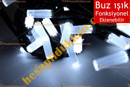 Yılbaşı buz led beyaz ışık Hesaplı Dükkan