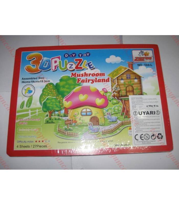 Toptan 3d puzzle periler ülkesi mantar ev