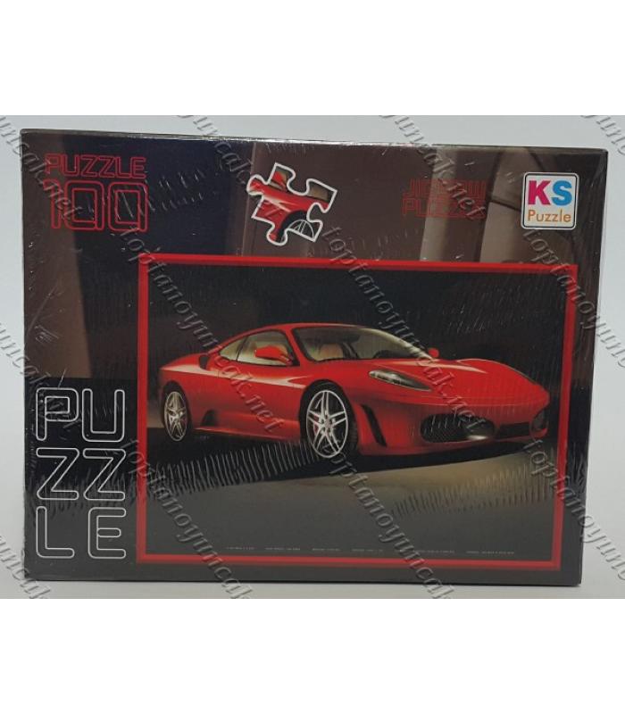 Toptan puzzle yapboz lisanslı 50 parça Kırmızı Araba