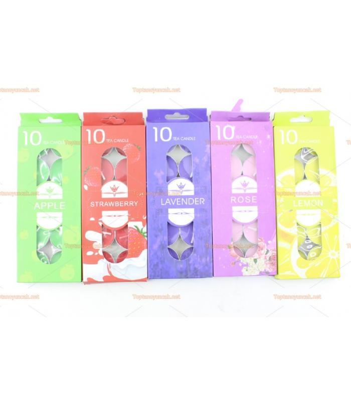 Toptan kokulu tea light mum 10 lu paket