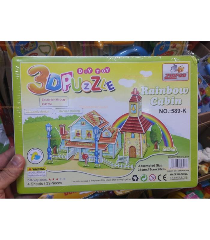 Toptan 3D puzzle gökkuşağı evi