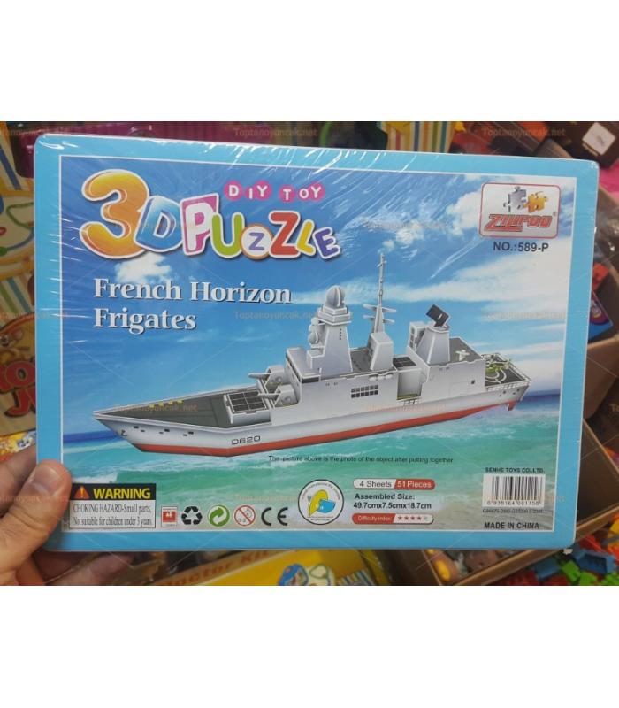Toptan 3D karton puzzle Fransız savaş gemisi