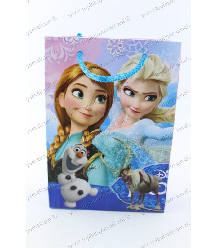 Promosyon oyuncak frozen askılı kağıt torba