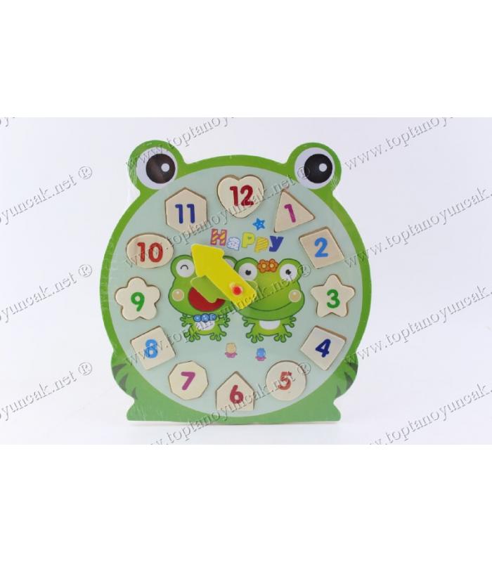 Promosyon eğitici ahşap oyuncak saat puzzle