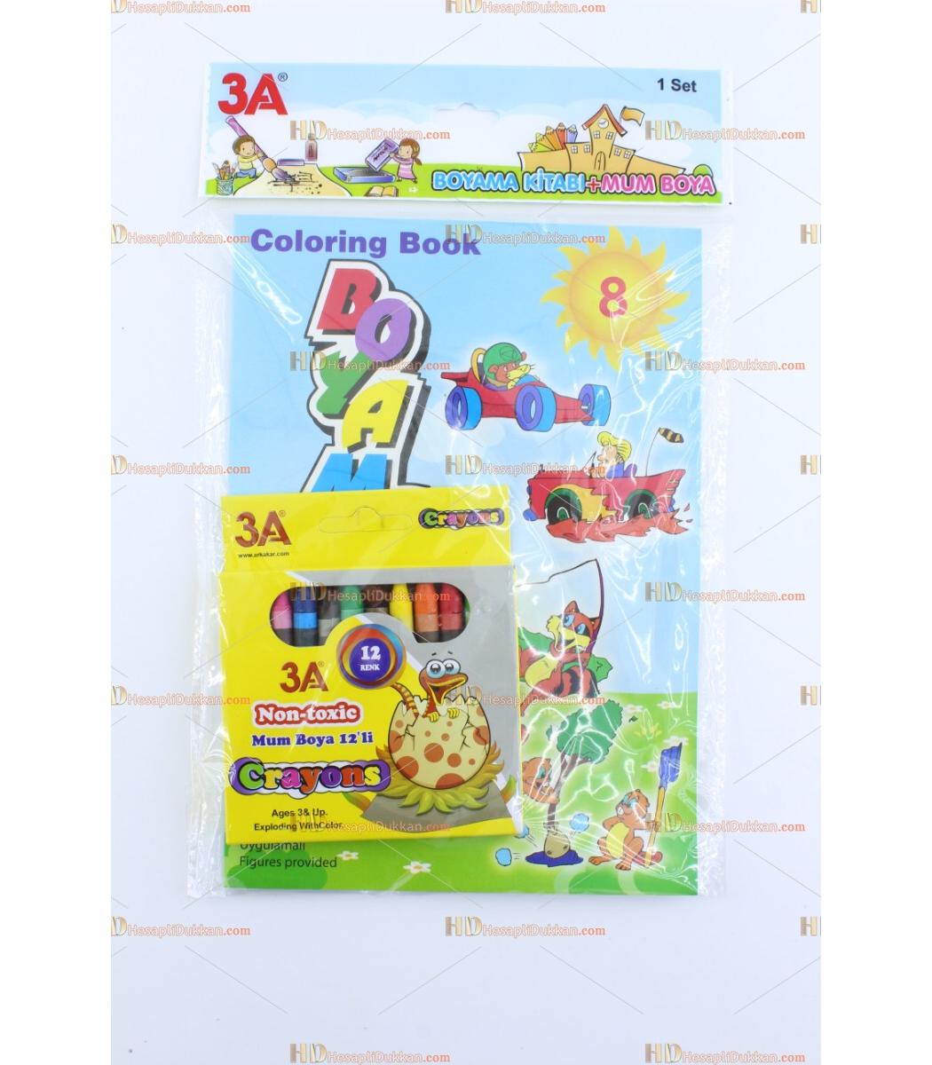 12 Li Pastel Boya Boyama Kitabi Set