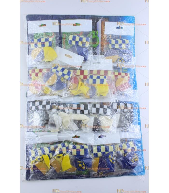 Taraftar set rozet bileklik balon