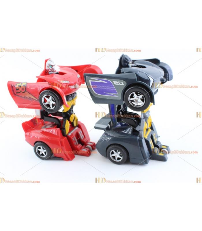 Toptan tek tuşla robot olan araba şimşek mcqueen TOY6740