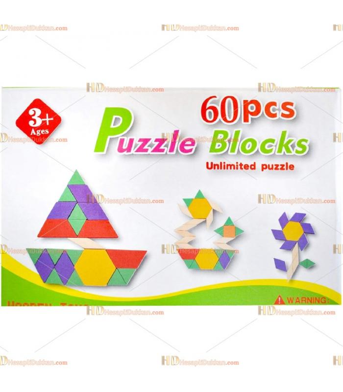 Toptan 60 parça tangram puzzle blok
