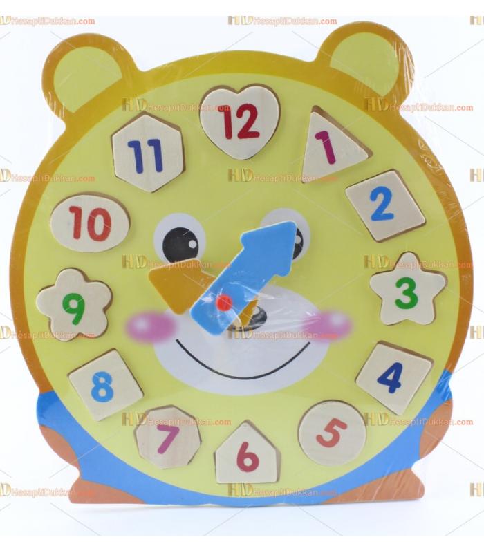 Ahşap eğitici oyuncak saat puzzle TOY6872