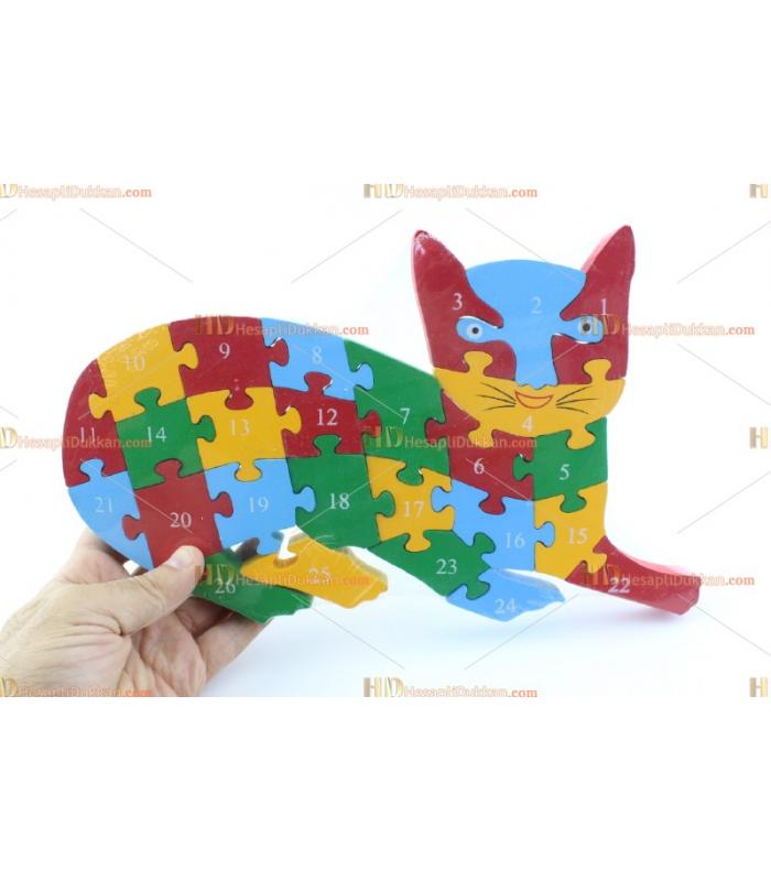 Toptan parçalı ahşap yapboz puzzle kedi