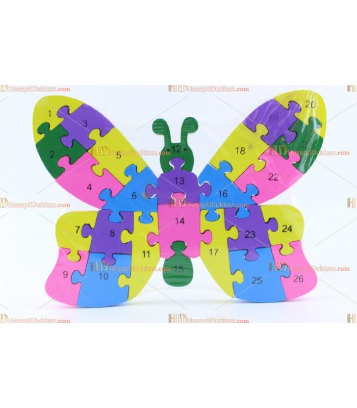 Toptan parçalı ahşap yapboz puzzle kelebek