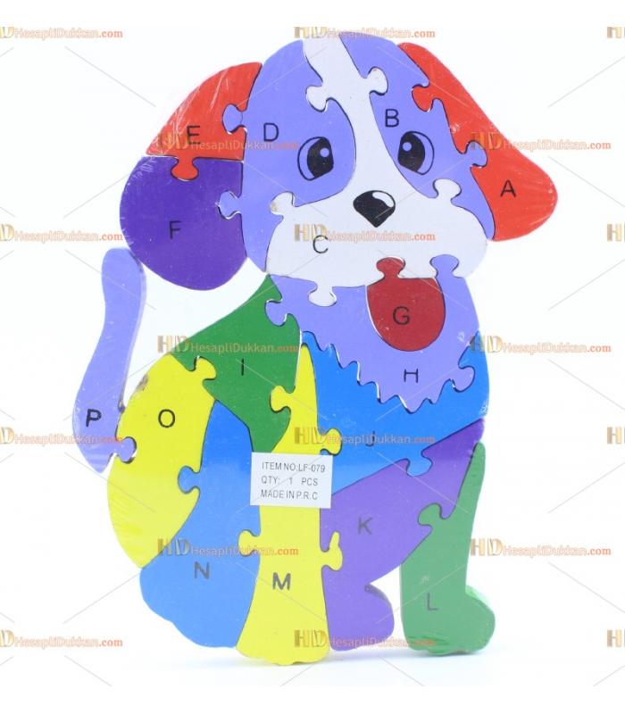 Toptan parçalı ahşap yapboz puzzle köpek