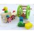 Toptan ucuz eğitici oyuncak ördek çek çek ahşap tekerlek şekiller puzzle
