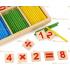 Toptan ahşap eğitici oyuncak matematik rakamlar işlemler çubuklar