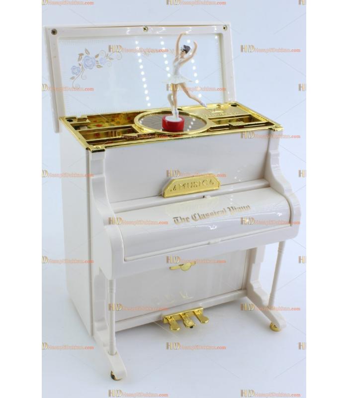 Toptan dans eden balerin müzik mücevher kutusu beyaz piyano