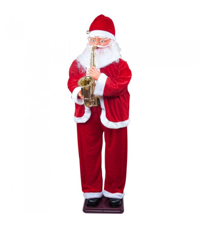 Dans Eden Saksafon Çalan Noel Baba Maskot 160 cm