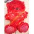 Toptan 35 cm peluş oyuncak sesli kalpli ayı kırmızı