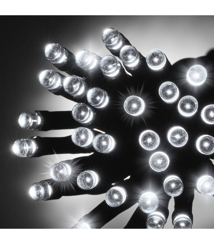 10 Metre Koyu Yeşil Kablo Eklenebilir Beyaz 100 Led Yılbaşı Işıkları