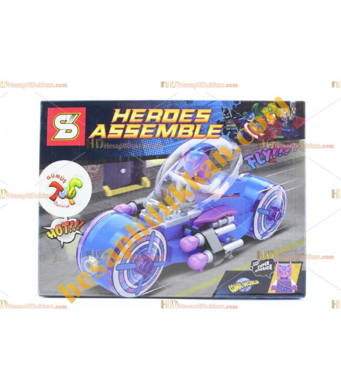 Süper kahramanlar lego motosiklet ucuz promosyon oyuncak