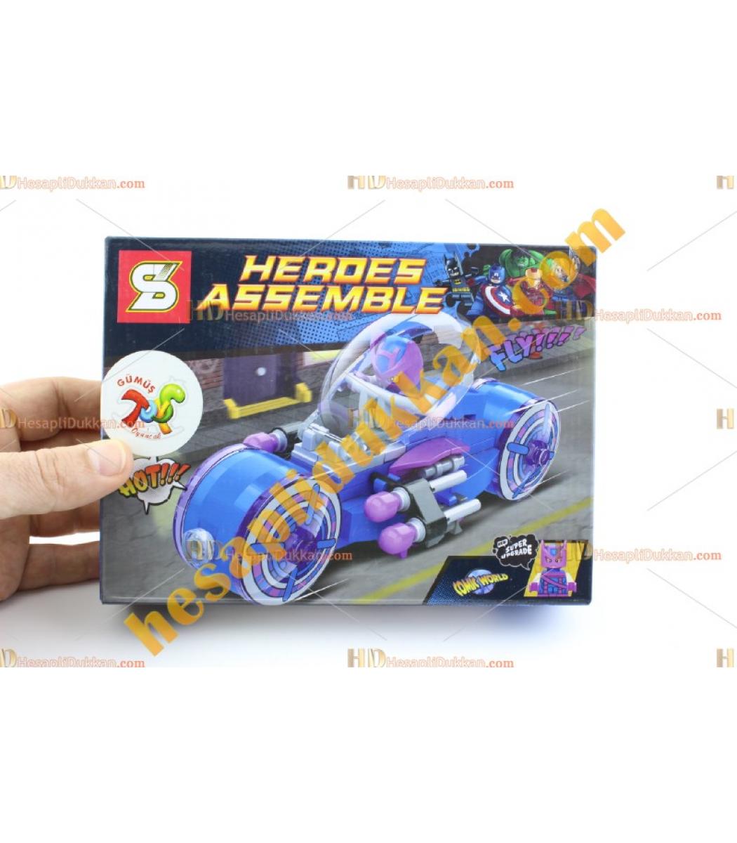 Süper kahramanlar lego motosiklet ucuz promosyon oyuncak