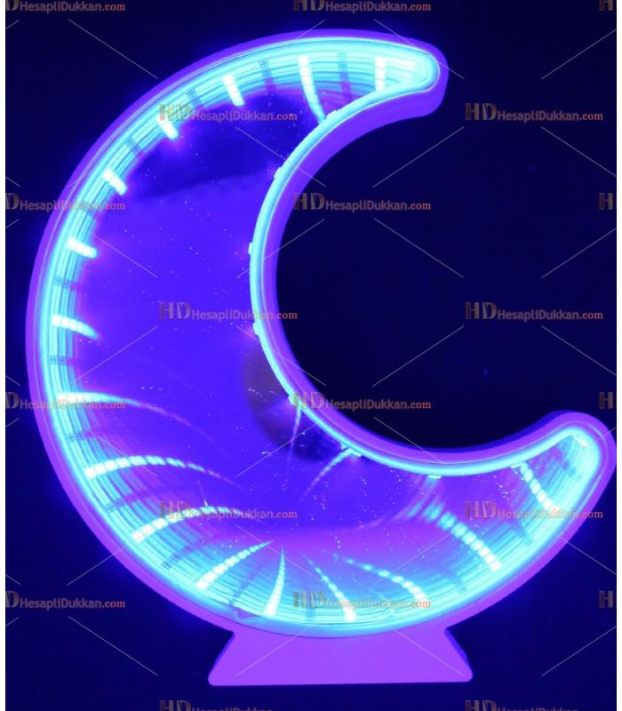 Toptan 3D tünel lamba hilal ay mavi