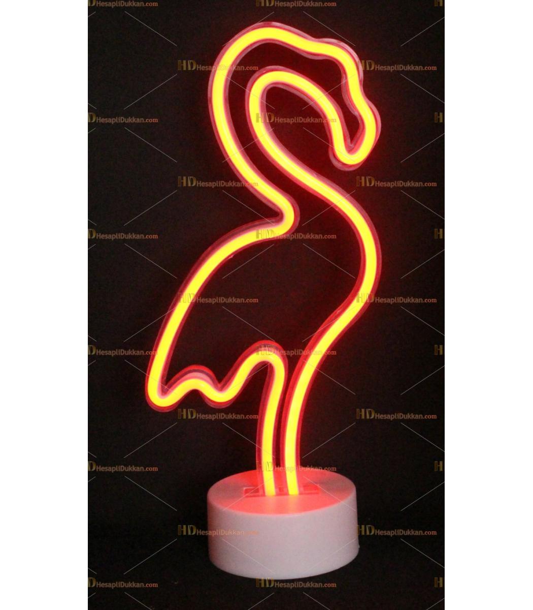 Toptan Led Neon Lamba Cift Yuz Flamingo