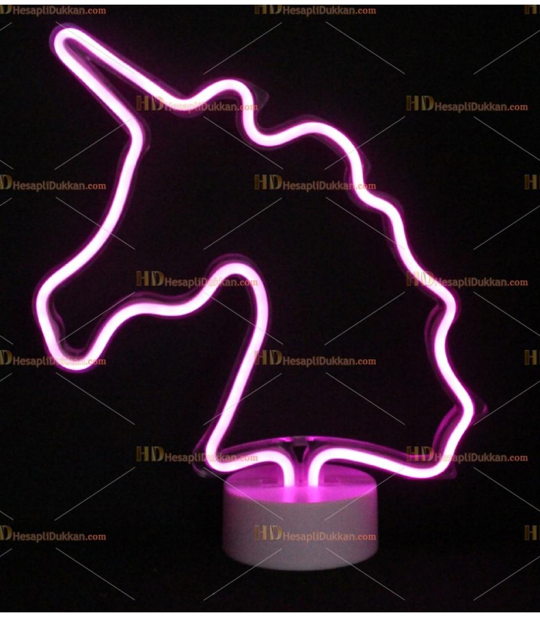 Toptan Led Neon Lamba Cift Yuz Unicorn