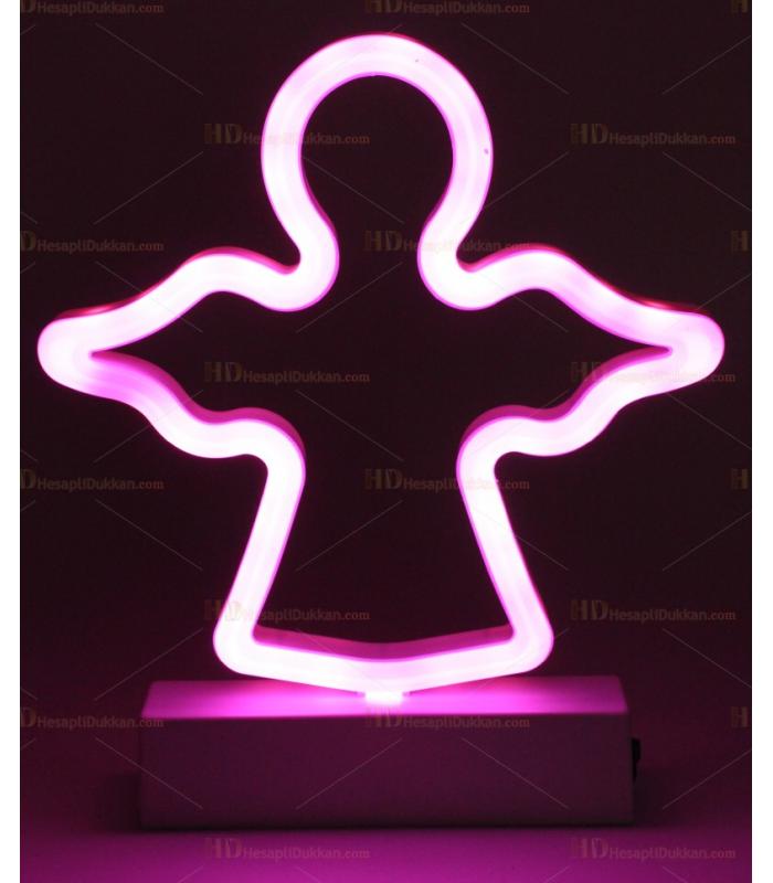 Melek Led Neon Lamba Cloud Lamp Pembe