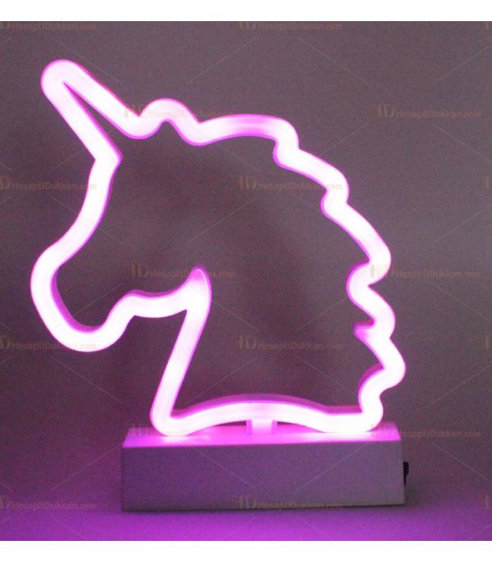 Unicorn Lamp Led Neon Lamba Pembe