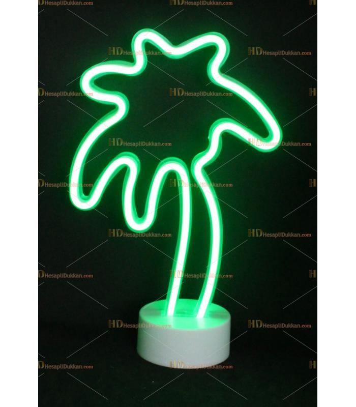 Toptan neon lamba yeşil palmiye ağacı
