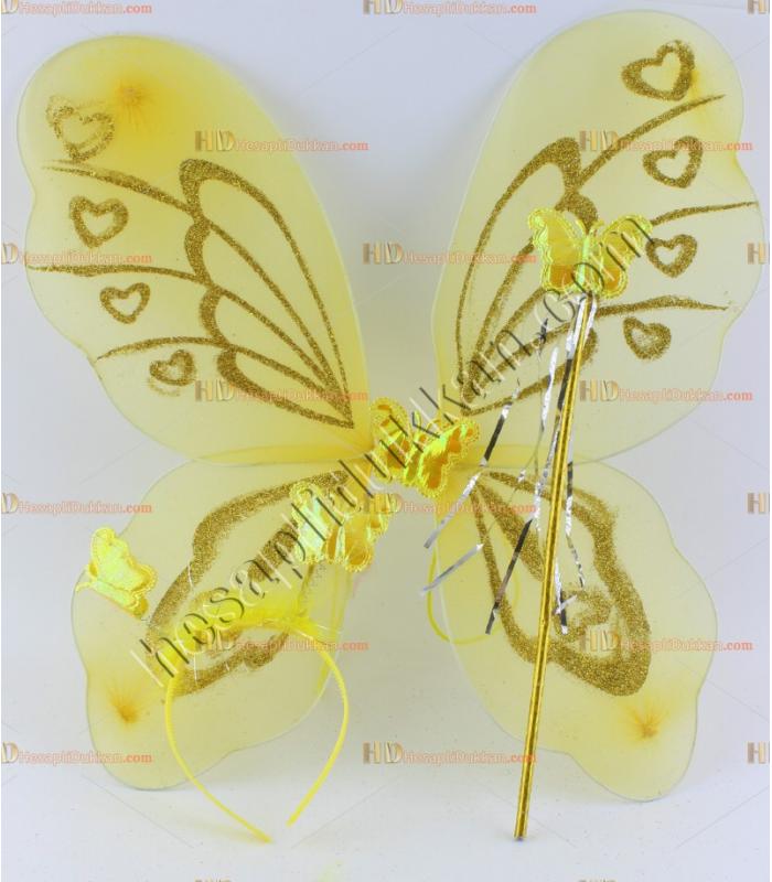 Toptan kelebek melek kanat set ucuz fiyat sarı