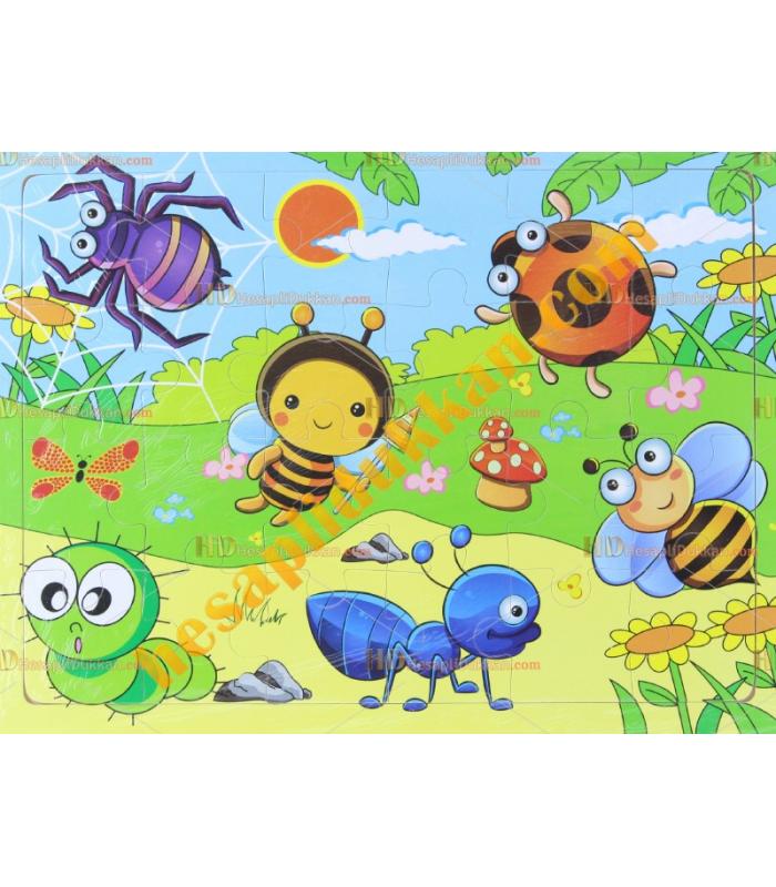 Toptan Ahşap puzzle sevimli böcekler