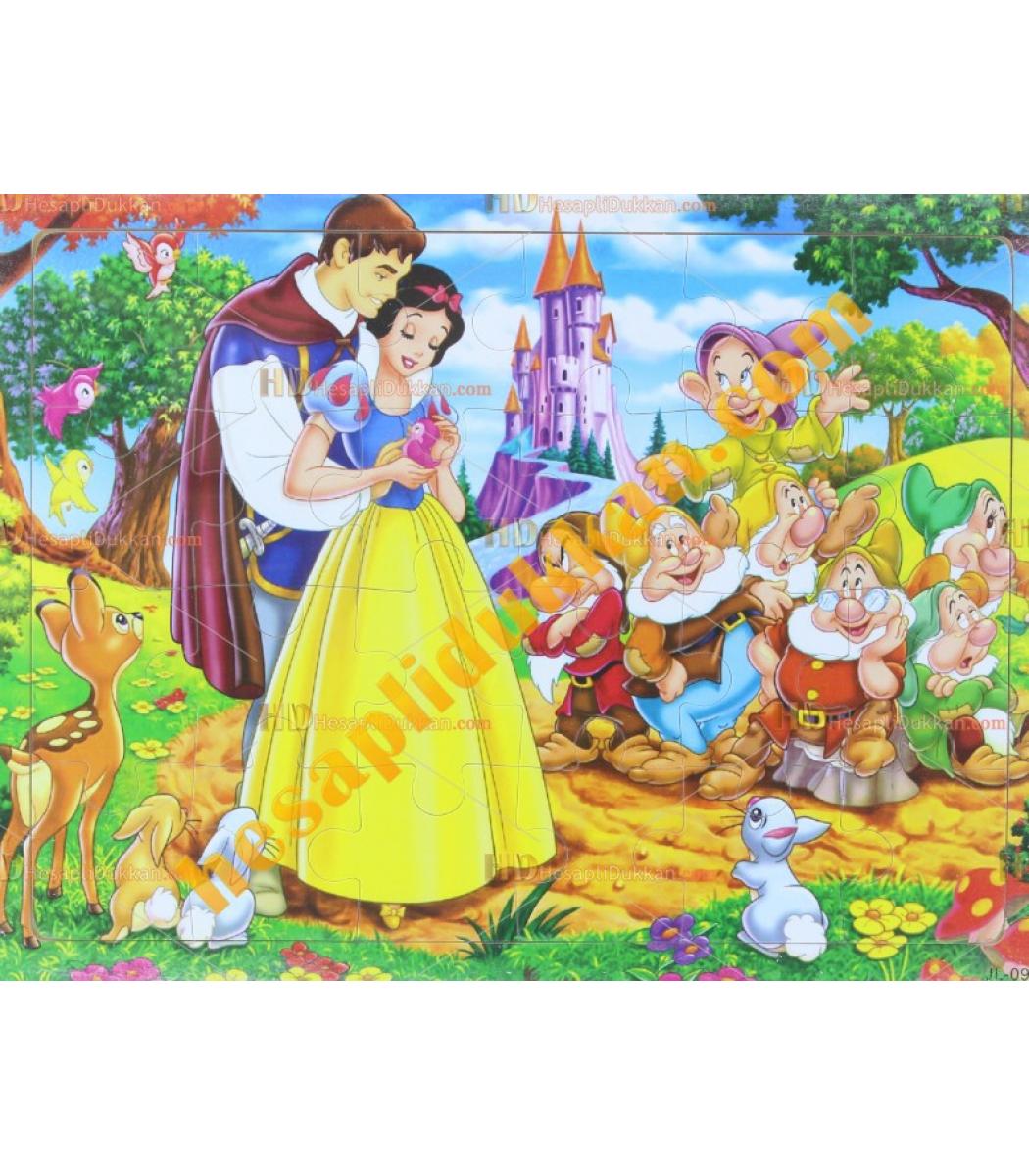 toptan ahsap puzzle pamuk prenses yedi cuceler