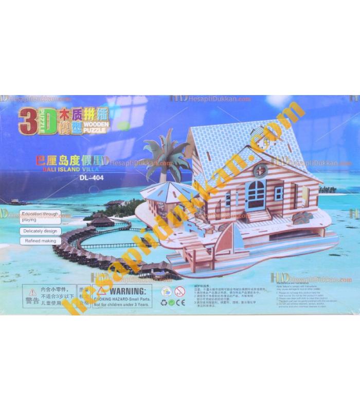 Toptan 3d Ahşap puzzle bali adası evi