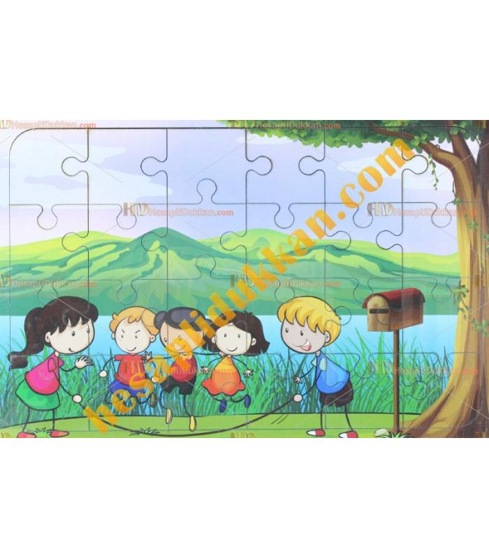 Toptan Ahşap puzzle parkta bir gün