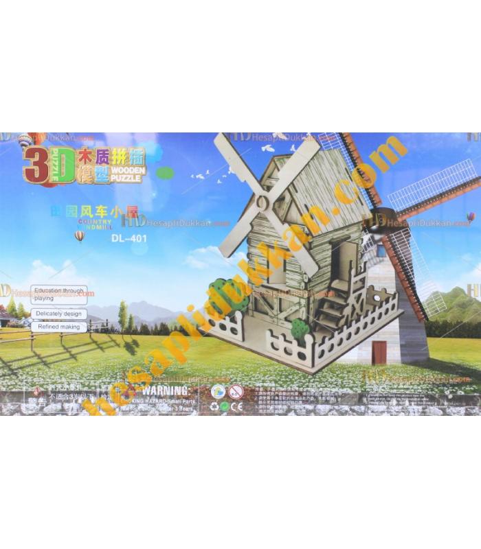 Toptan 3d Ahşap puzzle yel değirmeni