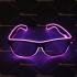 Toptan led ışıklı glow pilli parlayan parti gözlükleri mor
