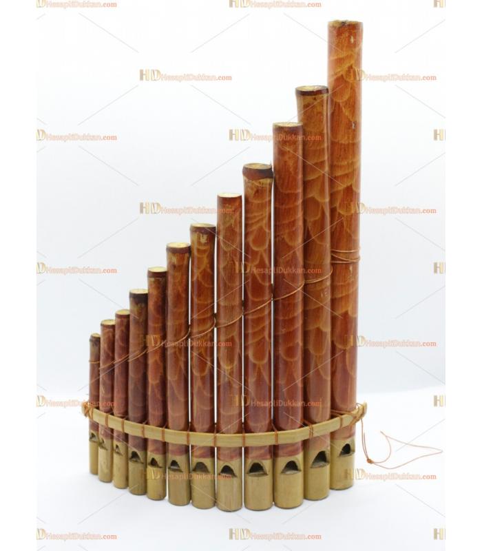 12 notalı pan flüt ahşap otantik hediyelik