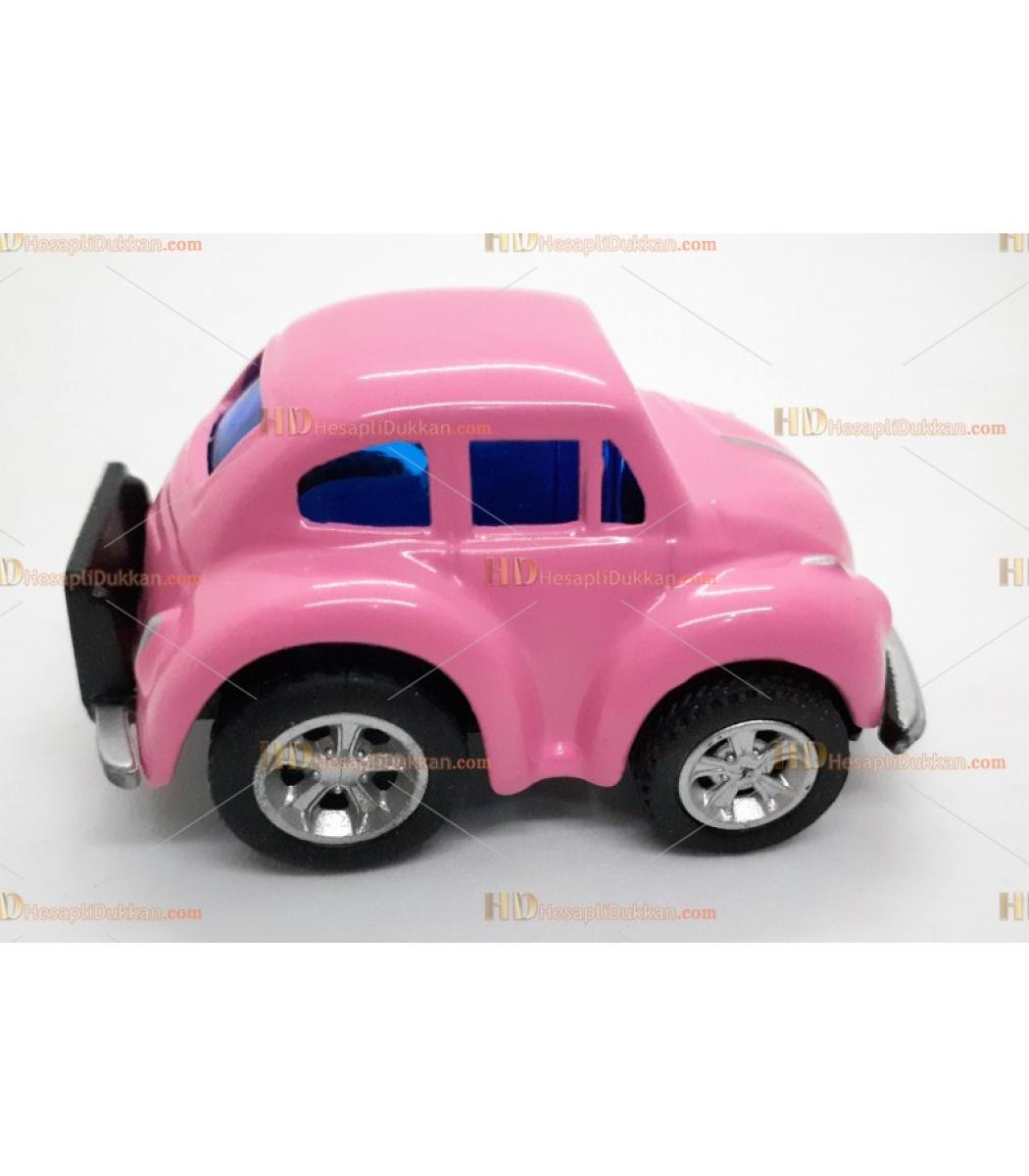 Toptan Vosvos Oyuncak Araba Mini Pembe Cek Birak Metal