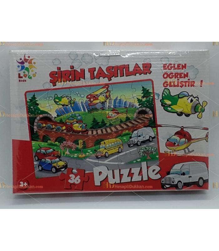 Toptan şirin taşıtlar puzzle 70 parça