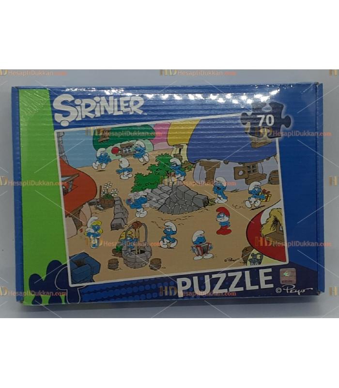 Toptan şirinler puzzle 70 parça
