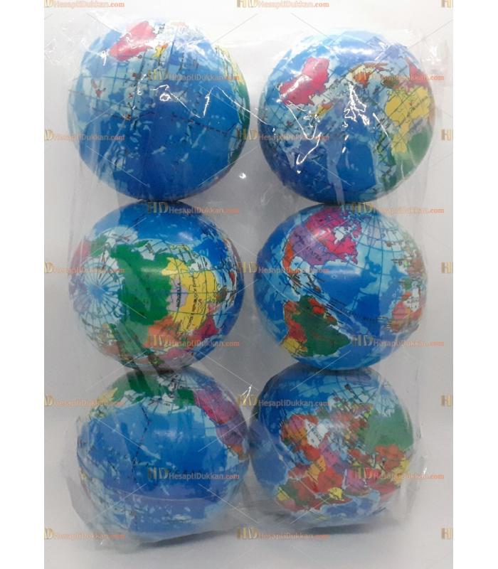 Toptan 10 cm dünya haritası stres topu