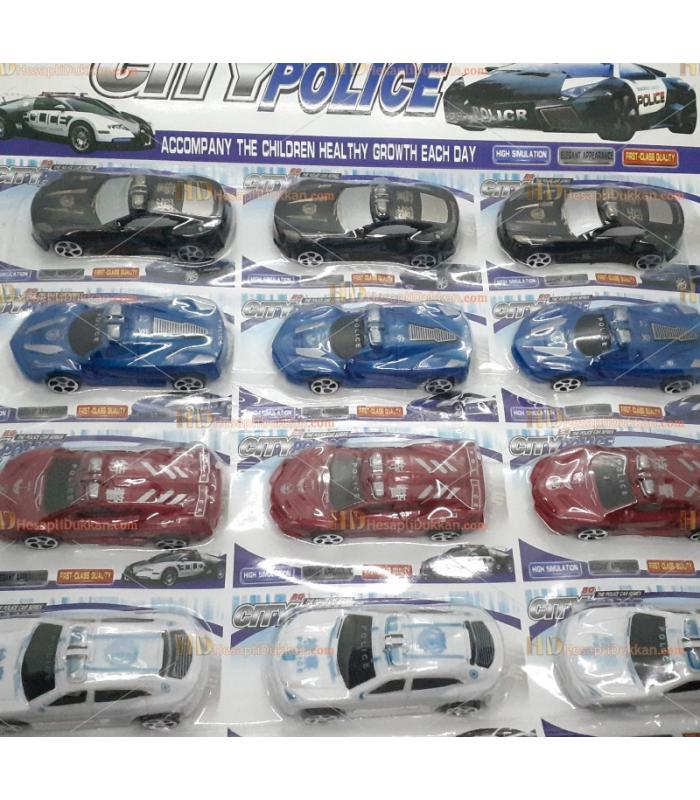 Toptan promosyon oyuncak 12 li polis araba set