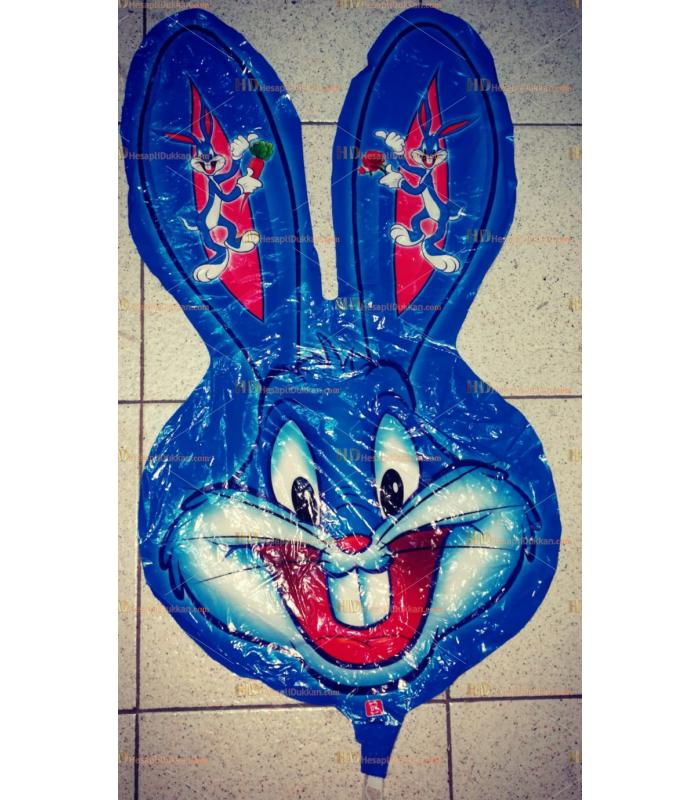 Toptan mavi tavşan kafa folyo uçan balon