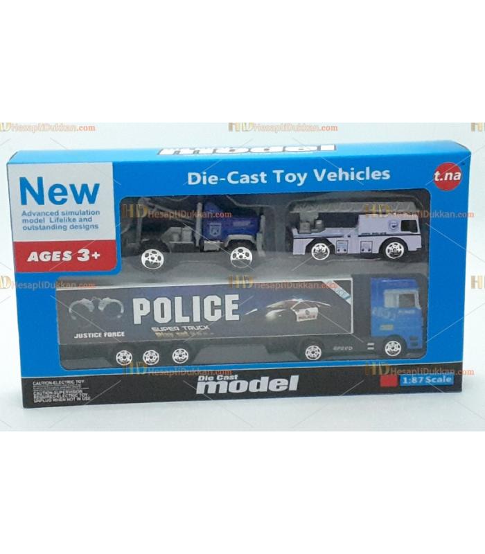 Toptan oyuncak kutulu polis seti üç araba