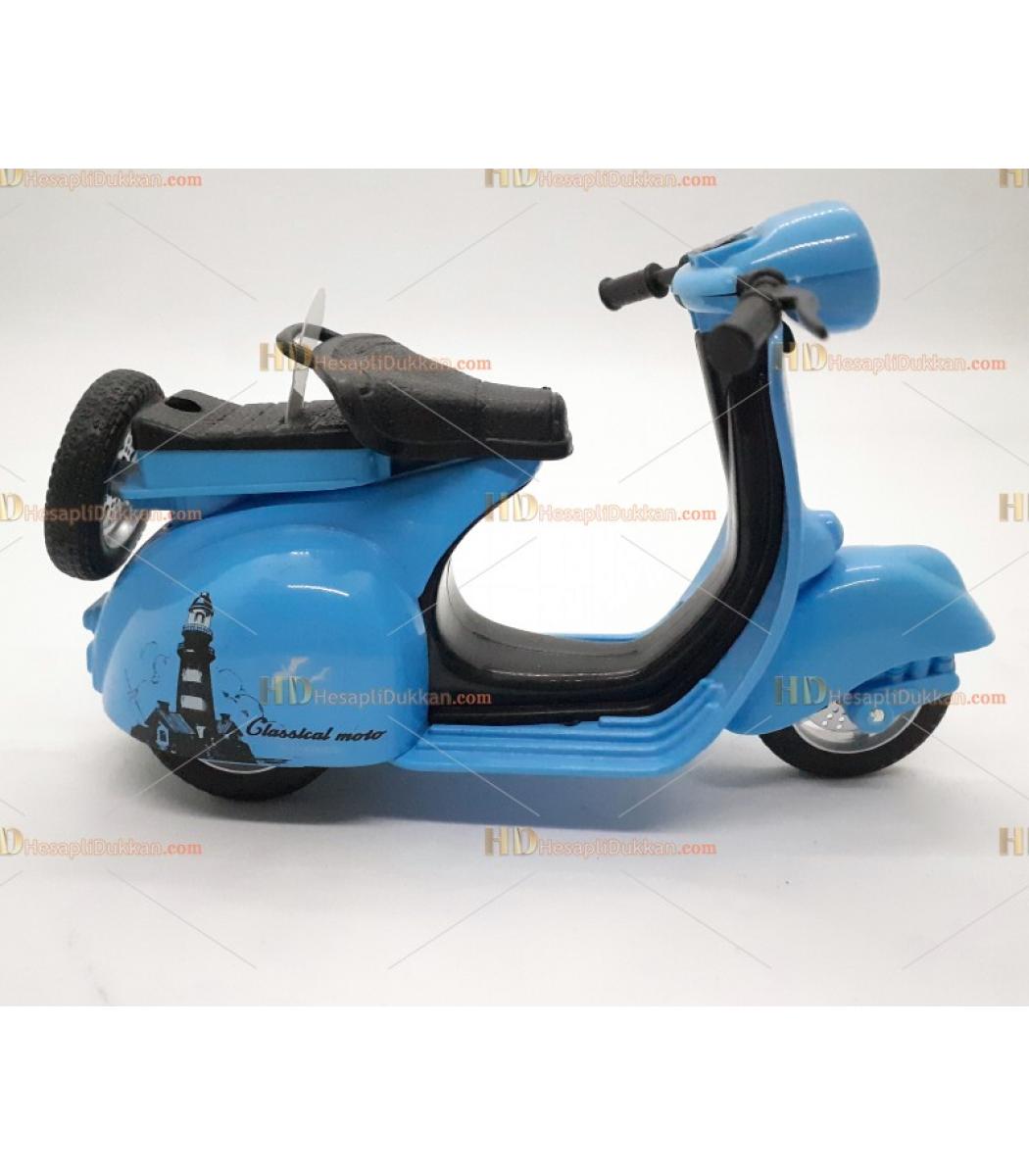 Toptan oyuncak çek bırak metal sesli ışıklı motosiklet mavi