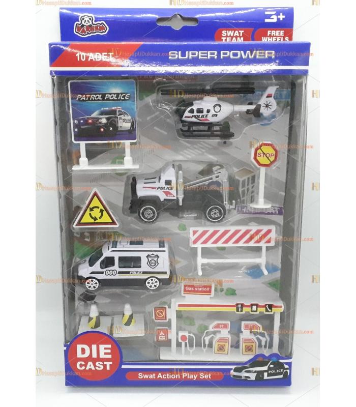 Toptan oyuncak kutulu polis araçları seti