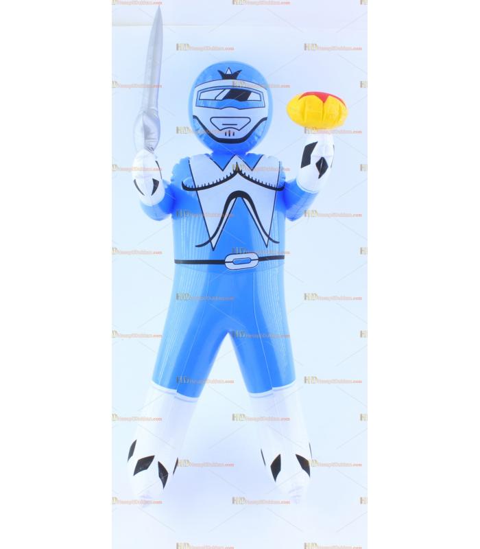 Toptan plastik hayvan şişme balon mavi robot savaşçı