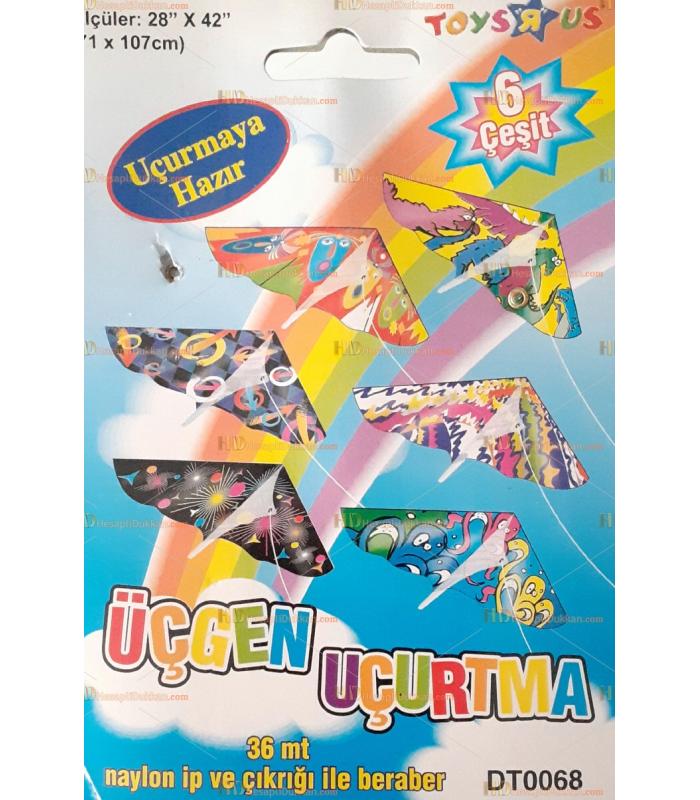 Toptan üçgen hazır uçurtma 36 mt ipi dahil 71 cm * 107 cm