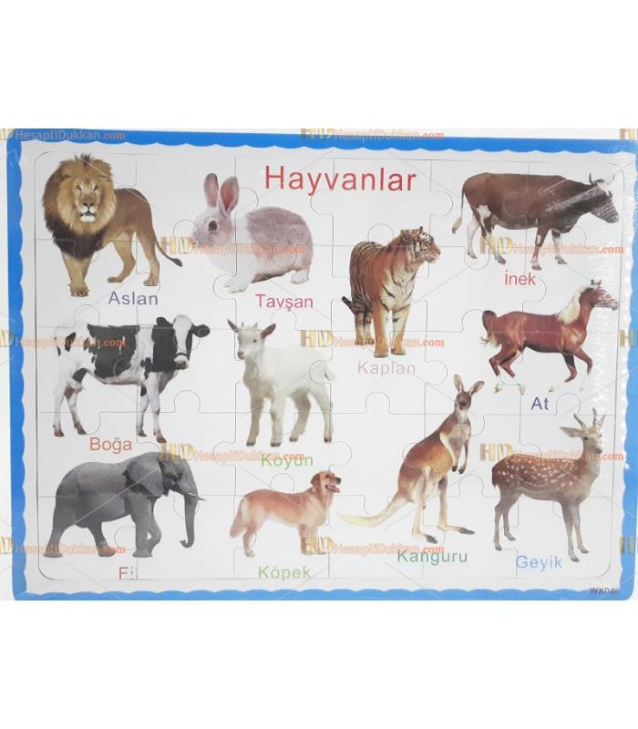 Ahşap puzzle eğitici oyuncak toptan hayvanlar